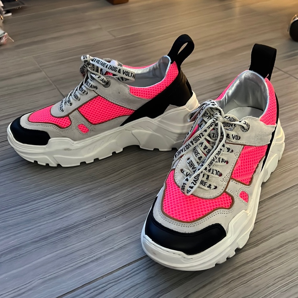 Zadig & Voltaire neon tennis shoes size 38 worn once